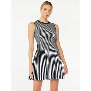 Scoop Stripped Mini Sweater Dress